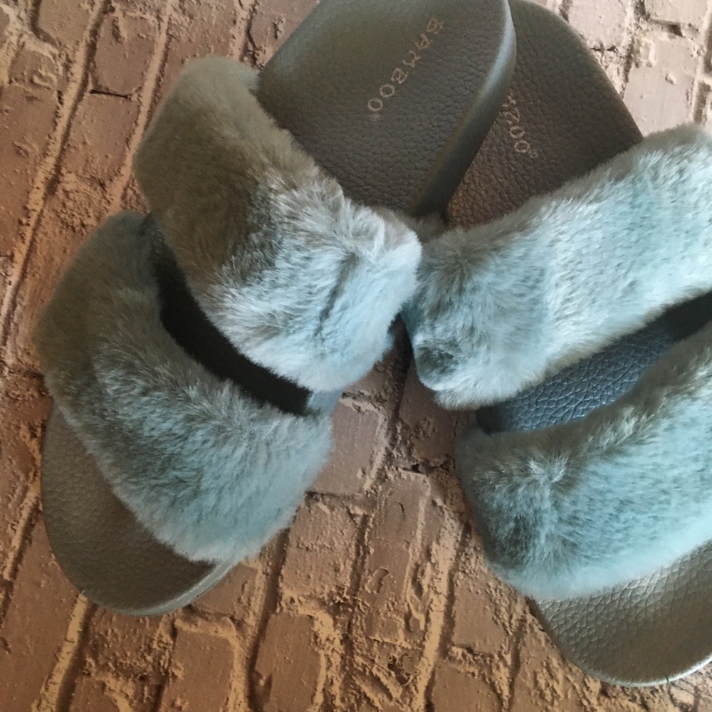 TWO LEFT!Faux fur open toe slide slippers/sandal - Picture 7 of 7